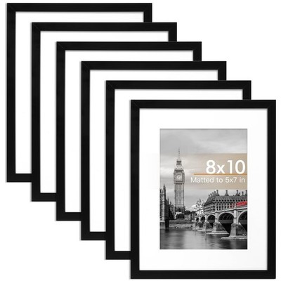 Fixwal 8x10 Picture Frame Set of 6 Graduation and Father s Day 8x10, Black