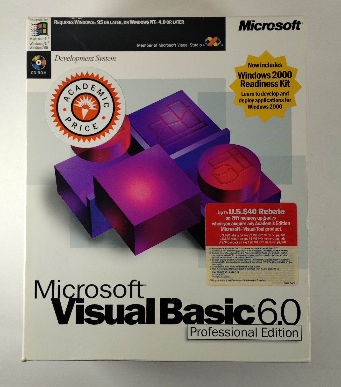 Microsoft Visual Basic Professional Edition Pro 6 203-00769 Free Shipping