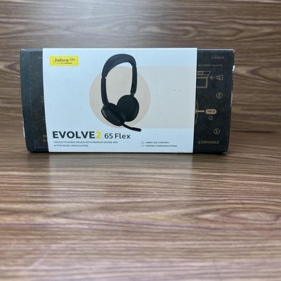 Jabra Evolve2 65 Flex Wireless Headset Black Bluetooth USB-C ANC Foldable Stereo