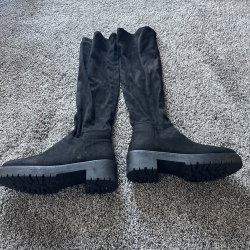 Women’s COOLWAY BENJI BLACK VELVET BOOTS Size US 8 Platforms - Picture 2 of 6