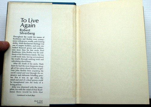 TO LIVE AGAIN Robert Silverberg 1. v. Chr. HC/DJ Gehirntransplantation Weltherrschaft - Bild 2 von 4