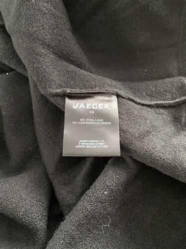 Jaeger Black Wool & Cashmere Edge to Edge Waterfall Cardigan XS RRP £140 - Picture 2 of 3