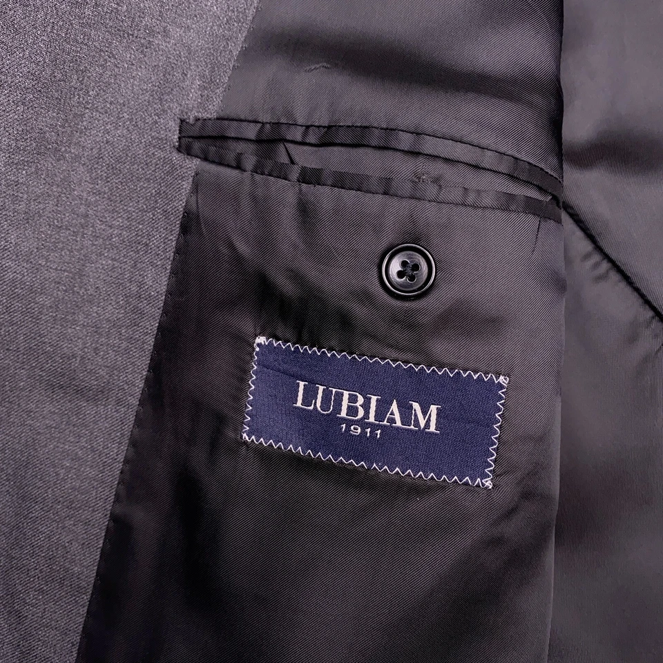 Lubiam Suit Jacket Mens 60R Gray Virgin Wool - Image 4 of 4