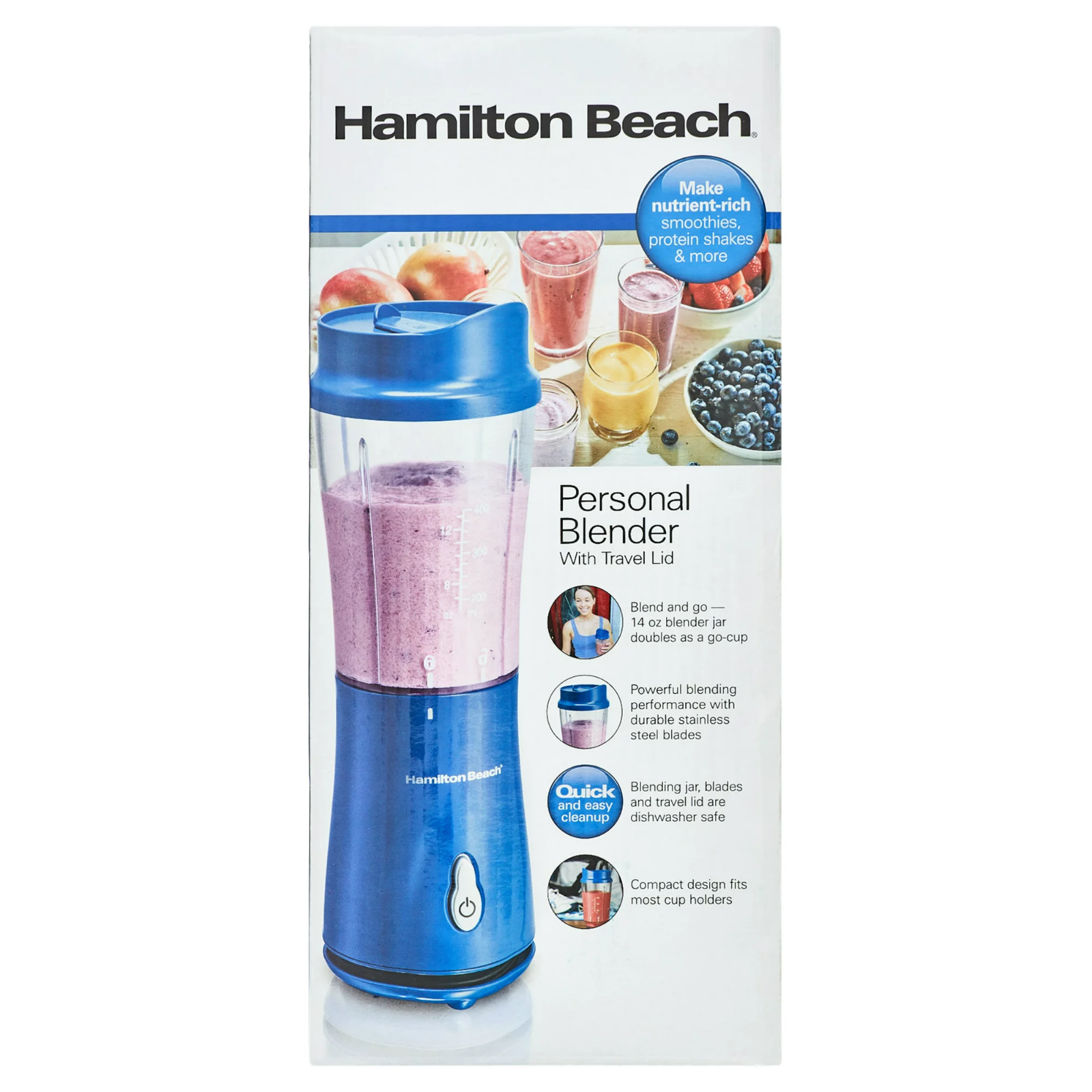 Hamilton Beach Single Serve Blender With Travel Lid Model 51132 eBay