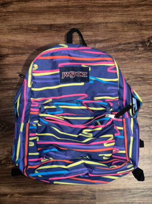 Jansport Superbreak Ribbons Backpack School Adjustable Straps VERY