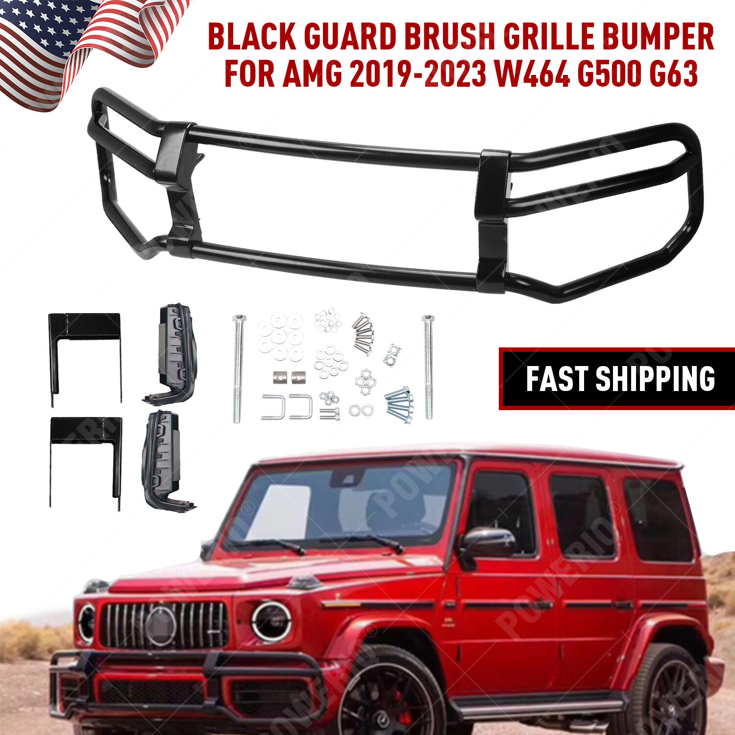 For 2019 2020 2021 2022 G63 Guard Brush Grille AMG Bumper W464 G500