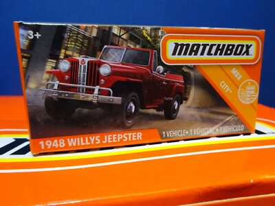 Miniature Matchbox Willys Jeepster 1948 - Échelle 1/64 - Carte Europe 2020 - Sous Blister Non Ouvert