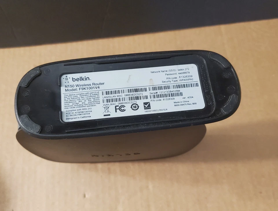 Belkin N150 150Mbps 4-Port 10/100 Wireless N Router (F9K1001V4) Tested !! - Image 3 of 3
