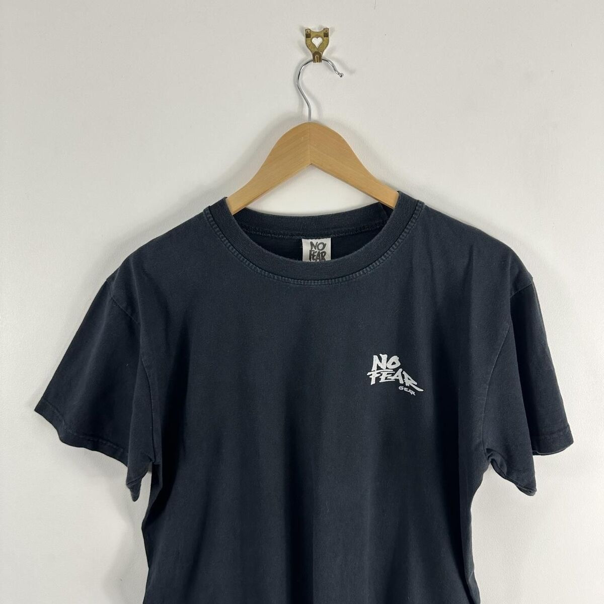 Men's Vintage No Fear Gear 90's Skate Graphic Black Navy Men's Vintage No Fear Gear 90's Skate Graphic Black Navy