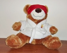 Dan Dee Collectors Choice Golden Brown Plush/Stuffed Bear -Bathrobe  Eye Mask