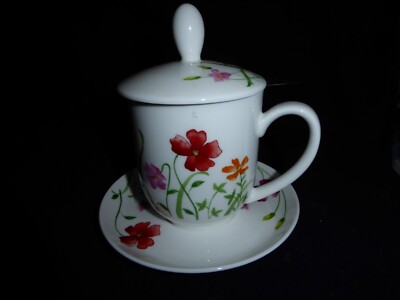 TeaLogic Jumbo Teetasse mit Edelstahlfilter und Untertasse , 24338