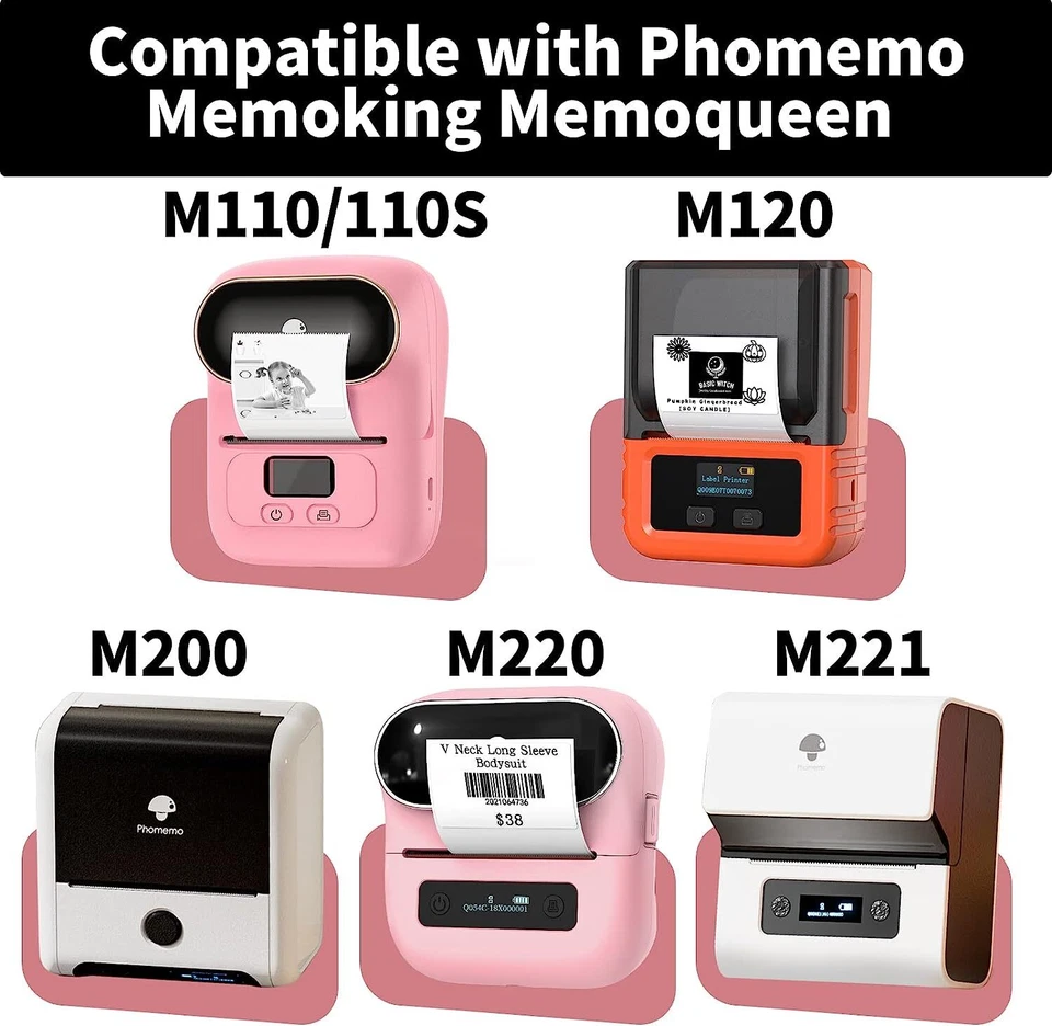 10Roll Thermo Aufkleber Etikett selbstklebend Papier 40×30 für Phomemo M110 M220 - Bild 3 von 4