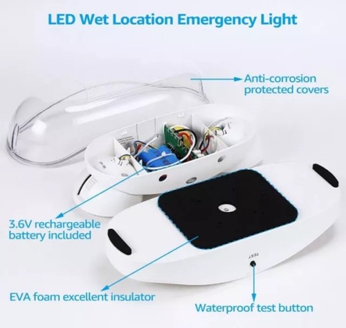 2-Pack LED Wet Location Outdoor Emergency Light with Battery Backup, UL Listed - Picture 5 of 7