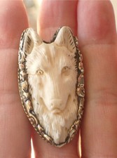 Wolf Coyote Dog Head adjustable Ring