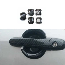 Carbon Fiber Exterior Side Door Bowl Cup Cover Trim Fits For Toyota RAV4 09-12