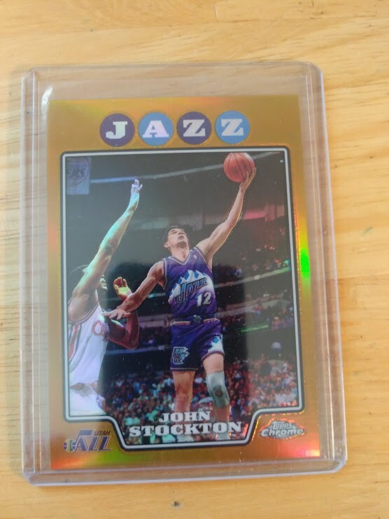 2008 Topps Chrome #166 JOHN STOCKTON Gold Refractor /50