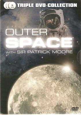 OUTER SPACE WITH SIR PATRICK MOORE - 3 DVD'S MOORE ON THE MOON & TOTAL ECLIPSE