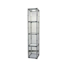 81.1" Portable Aluminum Display Case with Shelves, Top light and Clear Panels US