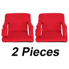 2X 5 Reclining Positions Red Stadium Seats Chairs for Bleachers Portable