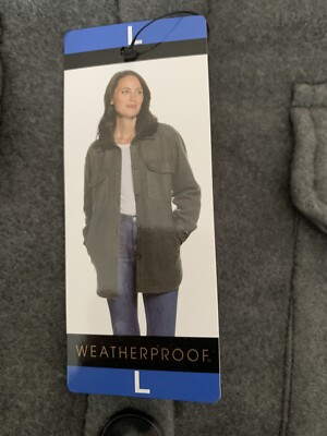 Ladies Fleece Plain Shacket Casual Shirt Jacket Coat Grey Large