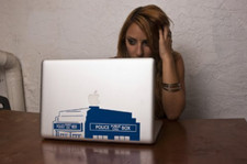 Tardis Police Box Doctor Who Blue Decal for 15" Macbook