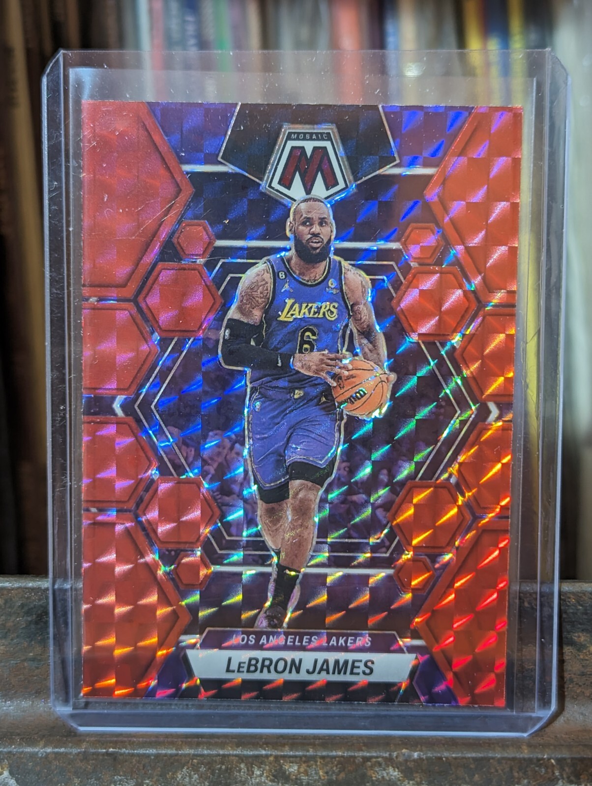 LeBron James 2022-23 Panini Mosaic #98 Red Mosaic Prizm