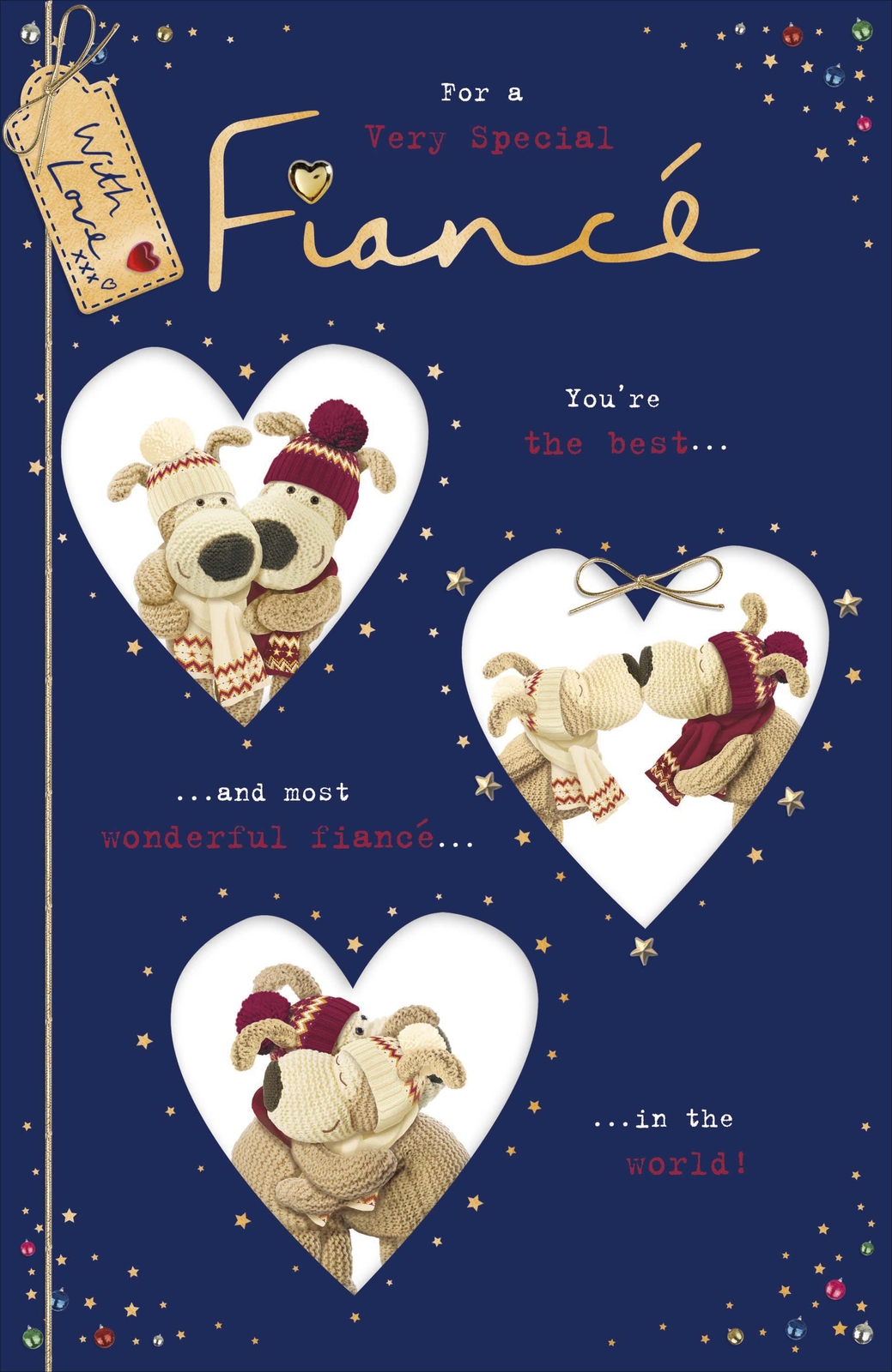 Boofle Very Special Fiance Foiled & Embellished Christmas Card Cute Xmas Cards