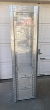Vintage 1995-99 Aluminum Oakley Display Cabinet,  X Metal Design 6 ‘-  2 Drawer