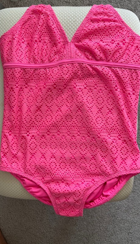 Girls Swimming Suit One Piece Sz 14 Justice Hot Pink Great Condition Beautiful