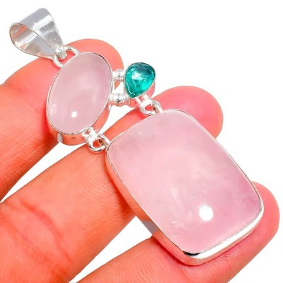 Collier En Argent Sterling 925 Avec Pendentif Apatite Verte - Longueur 18 Pouces - Style Marquise