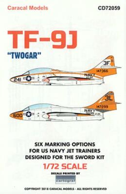 Caracal Models 1/72 72059 x TF-9J Cougar ''Twogar'' decals