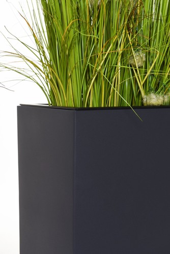 2er Set Pflanzkübel Blumenkübel Übertopf Zink VIVANNO BLOCK 80 cm, Anthrazit - Bild 2 von 7