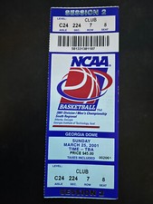 2001 NCAA CHAMPIONSHIP TICKET DIVISION 1 SOUTH REGIONAL GEORGIA DOME MARCH 25