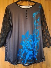 Top/dress plus Size 5XL. black, with lace sleeves excellent condition , No 115