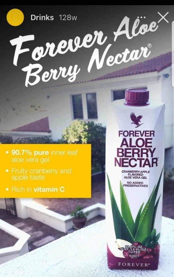 2 New Pack of Stabilized Forever Living Aloe Vera Gel 33.8 fl.oz (2 Liters)  - Image 2 of 4