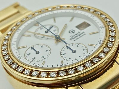 ✓ Girard Perregaux - RARE VINTAGE - Solid 18K Gold & Diamonds