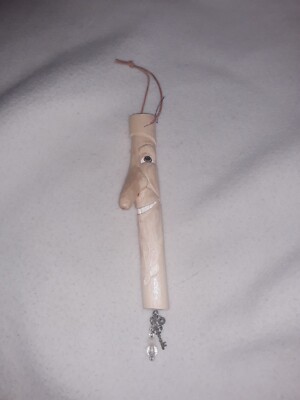 Handmade Wood Sprite Spirit Decor With Charms Hanging