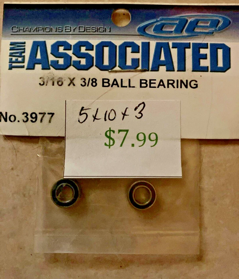 Team Associa RC10 27221 T-Plug Charge Lead 3977 3/16 X 3/8 Ball Bearing & 91394 - Image 3 of 4