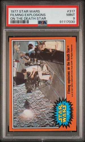 1977 Topps Star Wars #317 Filming explosions on the Death Star — PSA 9