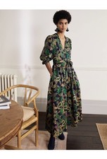 BODEN Women's Amelia Maxi V-neck Dress + Belt, Size UK 12, US 8