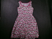 Vintage Talbots Dress Women 8 White Pink Floral Ruffle Trim Costal Resort USA