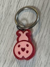 Pink Red Ladybug Heart Keychain/Purse Charm
