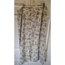 Vintage Emma James Floral Midi Skirt Plus Size 18W Purple Lavender Rose Cottage