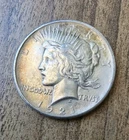 1921 Peace Silver Dollar $1 US Coin - Gold Toning