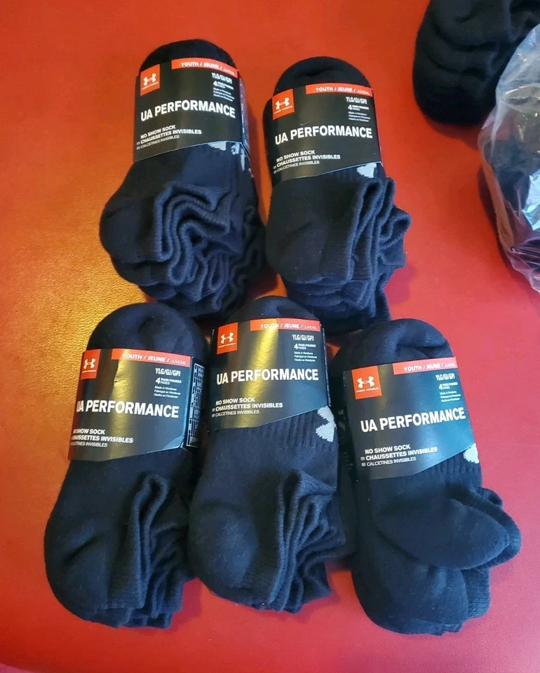 Under Armour Youth Lrg Performance 36 Pairs BLACK No Show Socks Size YLG 1 TO 4 - Image 3 of 4
