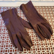 Vintage Leather Driving Gloves Burgundy Size Medium