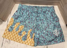 Baseball Lifestyle 101 Ice Cream Splatter Shorts Adult M Blue Sprinkles White