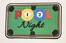 Pool Night Title. Scrapbook, Card Making Paper Piecing