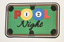 Pool Night Title. Scrapbook, Card Making Paper Piecing