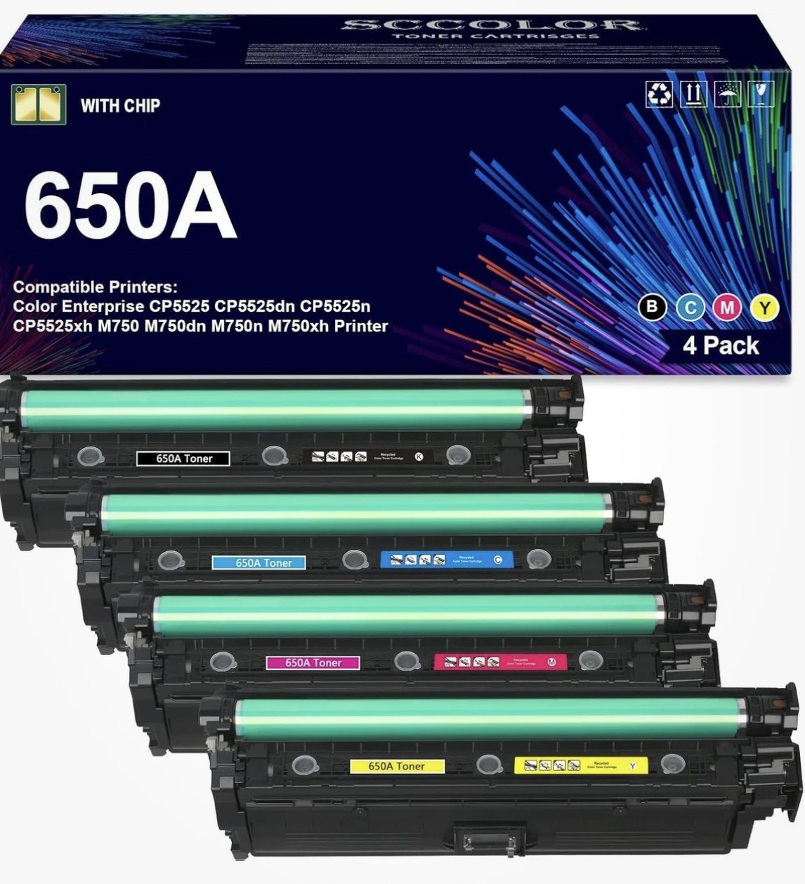 Toner Cartridge HP 650A CE270A CE271A CE272A CE273A Laserjet Enterprise CP5525